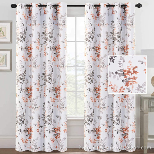 Classical Ink Painting Floral Printed Curtain